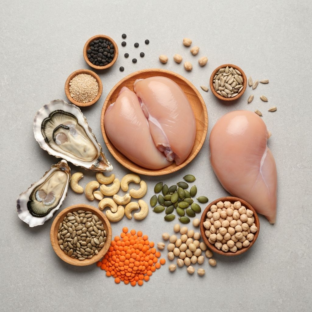 Protein-rich foods containing zinc and selenium